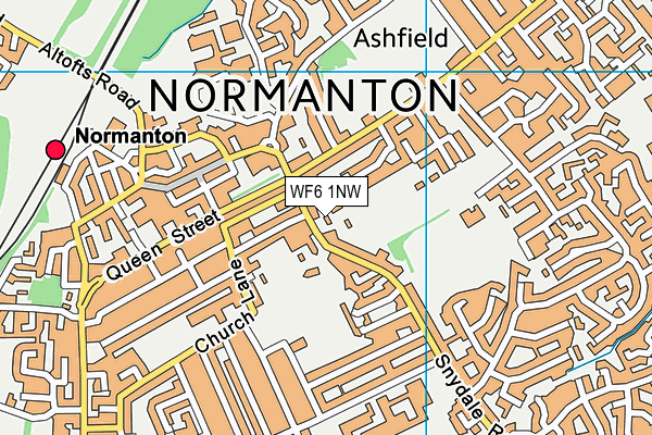 WF6 1NW map - OS VectorMap District (Ordnance Survey) WF6 1NW map - OS VectorMap District (Ordnance Survey)