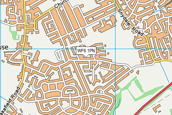 WF6 1PN map - OS VectorMap District (Ordnance Survey) WF6 1PN map - OS VectorMap District (Ordnance Survey)