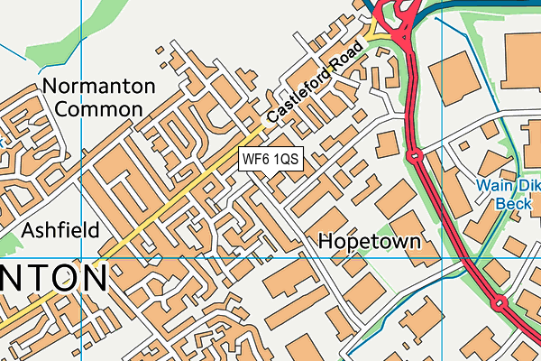 WF6 1QS map - OS VectorMap District (Ordnance Survey) WF6 1QS map - OS VectorMap District (Ordnance Survey)