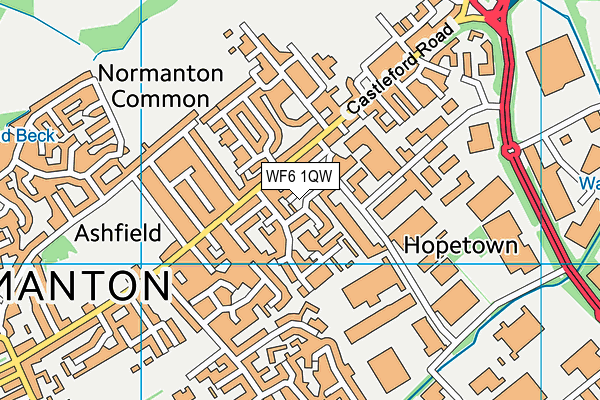 WF6 1QW map - OS VectorMap District (Ordnance Survey) WF6 1QW map - OS VectorMap District (Ordnance Survey)