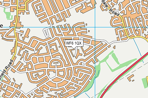 WF6 1QX map - OS VectorMap District (Ordnance Survey) WF6 1QX map - OS VectorMap District (Ordnance Survey)