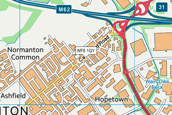 WF6 1QY map - OS VectorMap District (Ordnance Survey) WF6 1QY map - OS VectorMap District (Ordnance Survey)