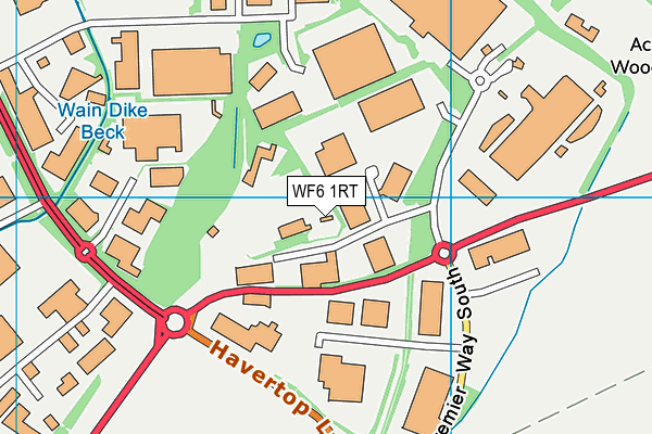 WF6 1RT map - OS VectorMap District (Ordnance Survey) WF6 1RT map - OS VectorMap District (Ordnance Survey)