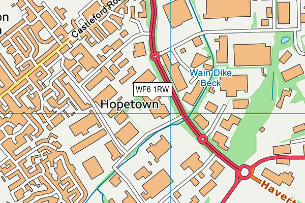 WF6 1RW map - OS VectorMap District (Ordnance Survey) WF6 1RW map - OS VectorMap District (Ordnance Survey)