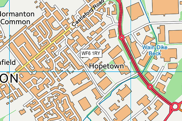 WF6 1RY map - OS VectorMap District (Ordnance Survey) WF6 1RY map - OS VectorMap District (Ordnance Survey)