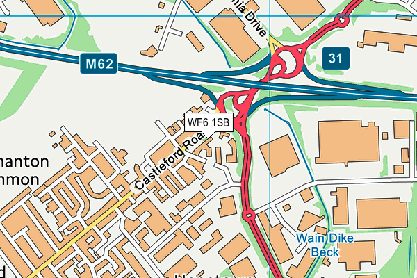 WF6 1SB map - OS VectorMap District (Ordnance Survey) WF6 1SB map - OS VectorMap District (Ordnance Survey)