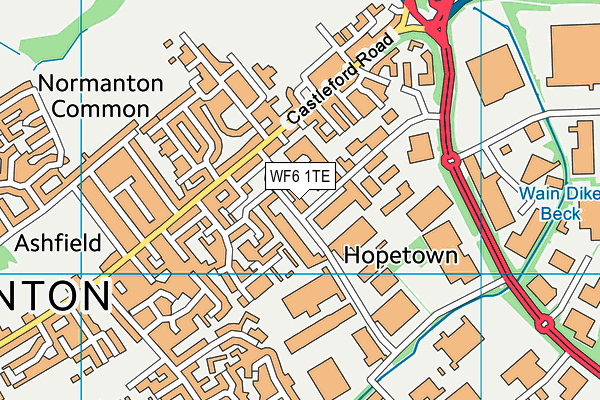WF6 1TE map - OS VectorMap District (Ordnance Survey) WF6 1TE map - OS VectorMap District (Ordnance Survey)