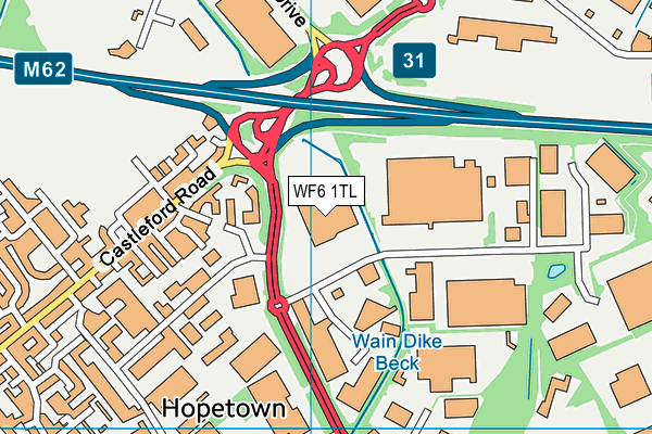 WF6 1TL map - OS VectorMap District (Ordnance Survey) WF6 1TL map - OS VectorMap District (Ordnance Survey)