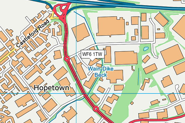 WF6 1TW map - OS VectorMap District (Ordnance Survey) WF6 1TW map - OS VectorMap District (Ordnance Survey)