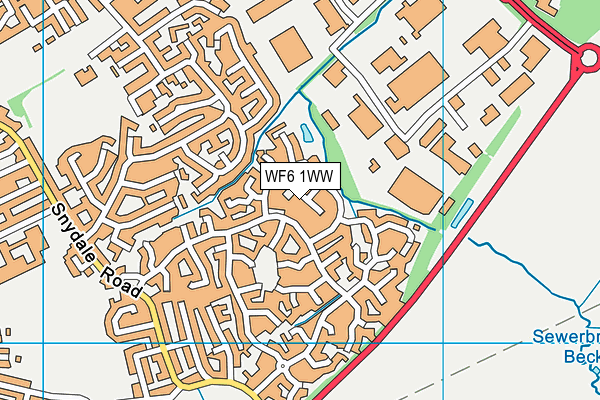 WF6 1WW map - OS VectorMap District (Ordnance Survey) WF6 1WW map - OS VectorMap District (Ordnance Survey)