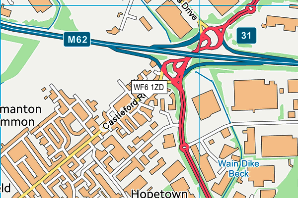 WF6 1ZD map - OS VectorMap District (Ordnance Survey) WF6 1ZD map - OS VectorMap District (Ordnance Survey)