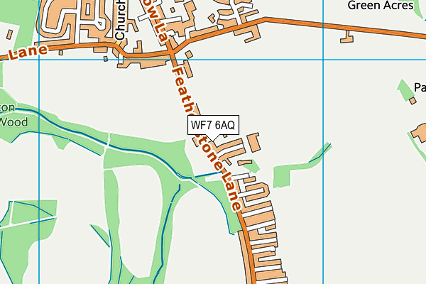 WF7 6AQ map - OS VectorMap District (Ordnance Survey) WF7 6AQ map - OS VectorMap District (Ordnance Survey)
