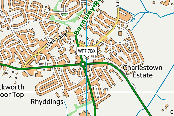 WF7 7BX map - OS VectorMap District (Ordnance Survey) WF7 7BX map - OS VectorMap District (Ordnance Survey)