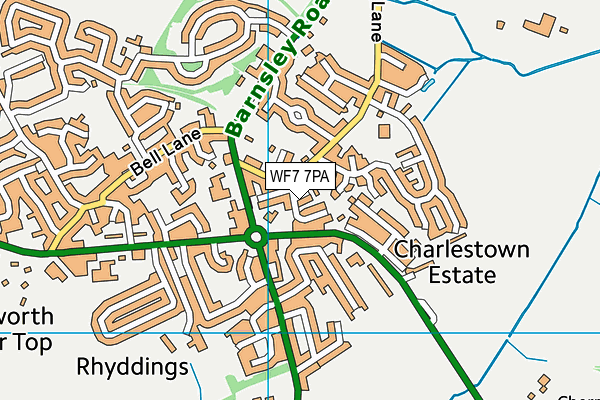WF7 7PA map - OS VectorMap District (Ordnance Survey)