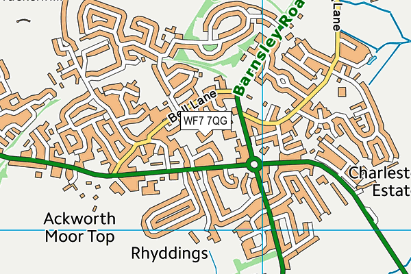 WF7 7QG map - OS VectorMap District (Ordnance Survey)