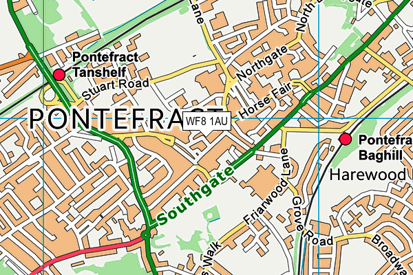 WF8 1AU map - OS VectorMap District (Ordnance Survey) WF8 1AU map - OS VectorMap District (Ordnance Survey)
