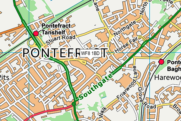 WF8 1BD map - OS VectorMap District (Ordnance Survey) WF8 1BD map - OS VectorMap District (Ordnance Survey)