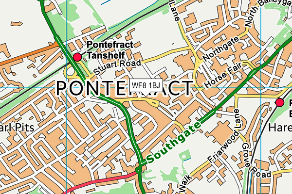 WF8 1BJ map - OS VectorMap District (Ordnance Survey) WF8 1BJ map - OS VectorMap District (Ordnance Survey)