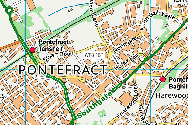 WF8 1BT map - OS VectorMap District (Ordnance Survey) WF8 1BT map - OS VectorMap District (Ordnance Survey)