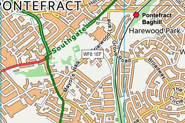 WF8 1EF map - OS VectorMap District (Ordnance Survey) WF8 1EF map - OS VectorMap District (Ordnance Survey)