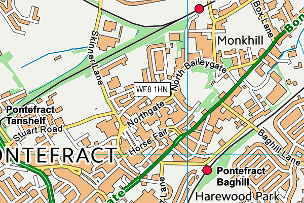 WF8 1HN map - OS VectorMap District (Ordnance Survey) WF8 1HN map - OS VectorMap District (Ordnance Survey)