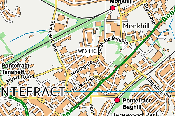 WF8 1HQ map - OS VectorMap District (Ordnance Survey) WF8 1HQ map - OS VectorMap District (Ordnance Survey)