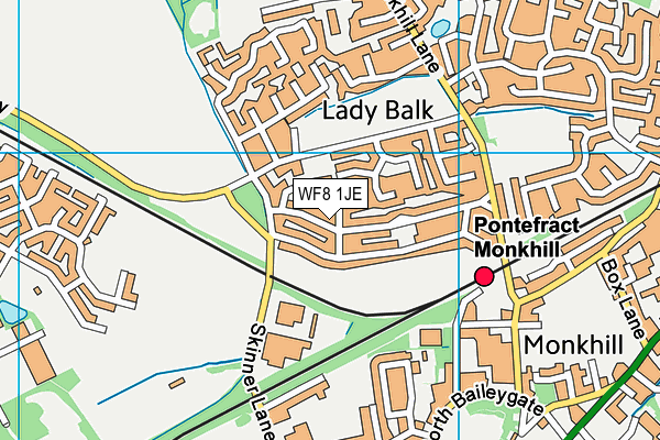 WF8 1JE map - OS VectorMap District (Ordnance Survey) WF8 1JE map - OS VectorMap District (Ordnance Survey)