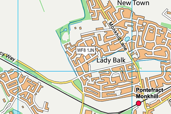 WF8 1JN map - OS VectorMap District (Ordnance Survey) WF8 1JN map - OS VectorMap District (Ordnance Survey)