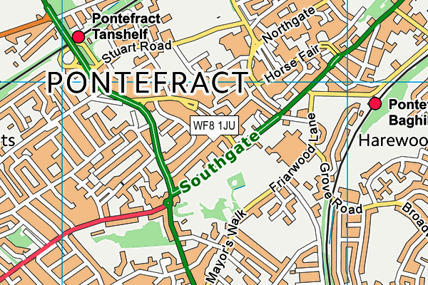 WF8 1JU map - OS VectorMap District (Ordnance Survey) WF8 1JU map - OS VectorMap District (Ordnance Survey)