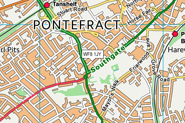 WF8 1JY map - OS VectorMap District (Ordnance Survey) WF8 1JY map - OS VectorMap District (Ordnance Survey)