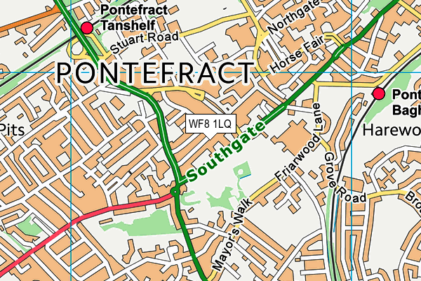 WF8 1LQ map - OS VectorMap District (Ordnance Survey) WF8 1LQ map - OS VectorMap District (Ordnance Survey)