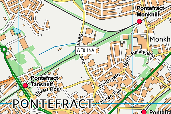 WF8 1NA map - OS VectorMap District (Ordnance Survey) WF8 1NA map - OS VectorMap District (Ordnance Survey)