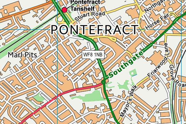 WF8 1NB map - OS VectorMap District (Ordnance Survey) WF8 1NB map - OS VectorMap District (Ordnance Survey)