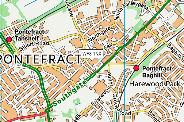 WF8 1NX map - OS VectorMap District (Ordnance Survey) WF8 1NX map - OS VectorMap District (Ordnance Survey)