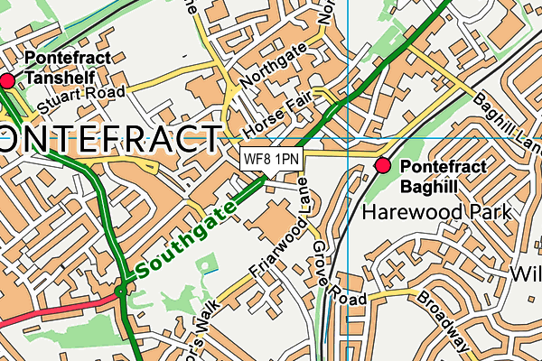 WF8 1PN map - OS VectorMap District (Ordnance Survey) WF8 1PN map - OS VectorMap District (Ordnance Survey)