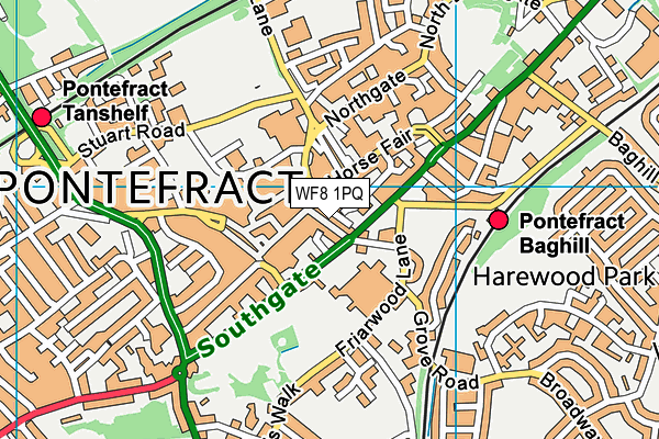 WF8 1PQ map - OS VectorMap District (Ordnance Survey) WF8 1PQ map - OS VectorMap District (Ordnance Survey)