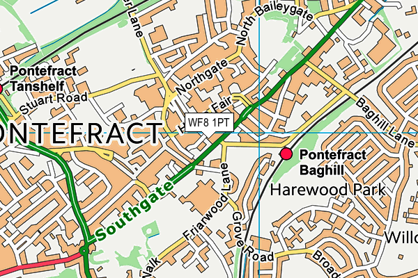 WF8 1PT map - OS VectorMap District (Ordnance Survey) WF8 1PT map - OS VectorMap District (Ordnance Survey)