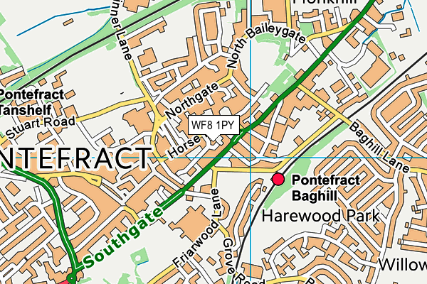 WF8 1PY map - OS VectorMap District (Ordnance Survey) WF8 1PY map - OS VectorMap District (Ordnance Survey)