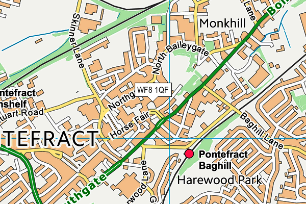 WF8 1QF map - OS VectorMap District (Ordnance Survey) WF8 1QF map - OS VectorMap District (Ordnance Survey)