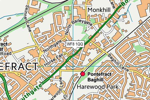 WF8 1QQ map - OS VectorMap District (Ordnance Survey) WF8 1QQ map - OS VectorMap District (Ordnance Survey)