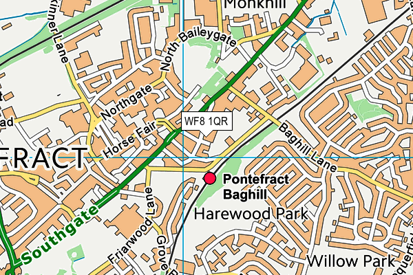 WF8 1QR map - OS VectorMap District (Ordnance Survey) WF8 1QR map - OS VectorMap District (Ordnance Survey)