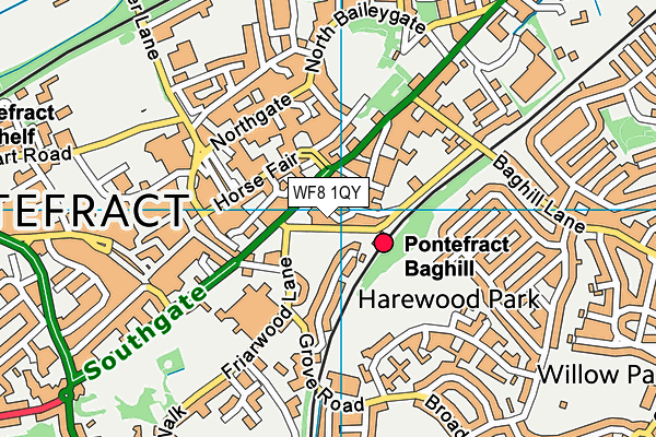 WF8 1QY map - OS VectorMap District (Ordnance Survey) WF8 1QY map - OS VectorMap District (Ordnance Survey)