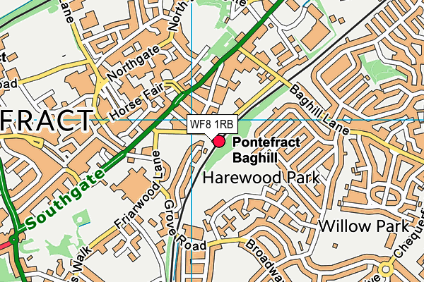 WF8 1RB map - OS VectorMap District (Ordnance Survey) WF8 1RB map - OS VectorMap District (Ordnance Survey)