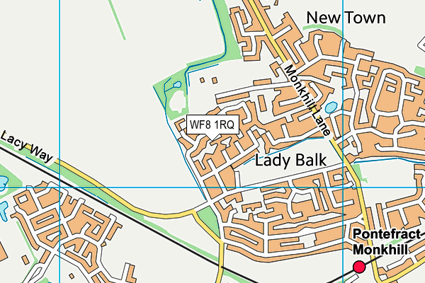 WF8 1RQ map - OS VectorMap District (Ordnance Survey) WF8 1RQ map - OS VectorMap District (Ordnance Survey)