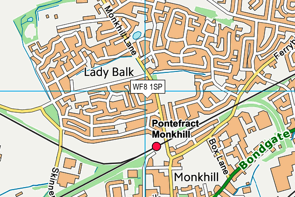 WF8 1SP map - OS VectorMap District (Ordnance Survey)