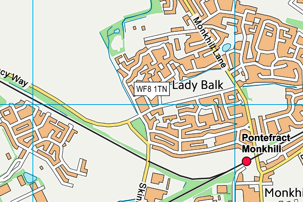 WF8 1TN map - OS VectorMap District (Ordnance Survey) WF8 1TN map - OS VectorMap District (Ordnance Survey)