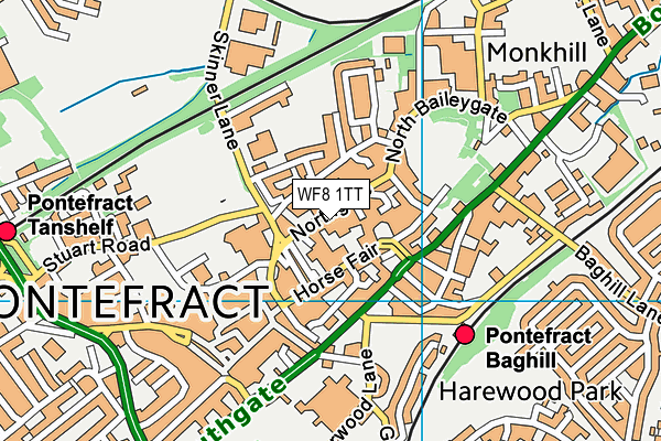 WF8 1TT map - OS VectorMap District (Ordnance Survey) WF8 1TT map - OS VectorMap District (Ordnance Survey)