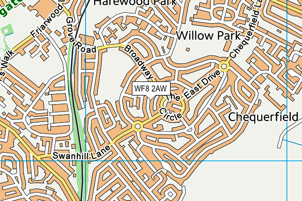 WF8 2AW map - OS VectorMap District (Ordnance Survey) WF8 2AW map - OS VectorMap District (Ordnance Survey)