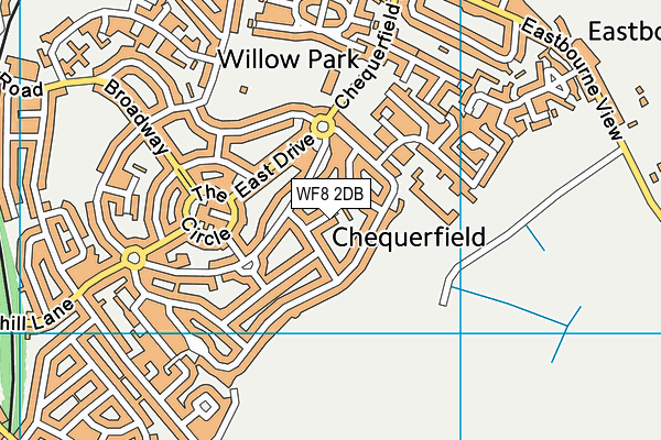 WF8 2DB map - OS VectorMap District (Ordnance Survey) WF8 2DB map - OS VectorMap District (Ordnance Survey)