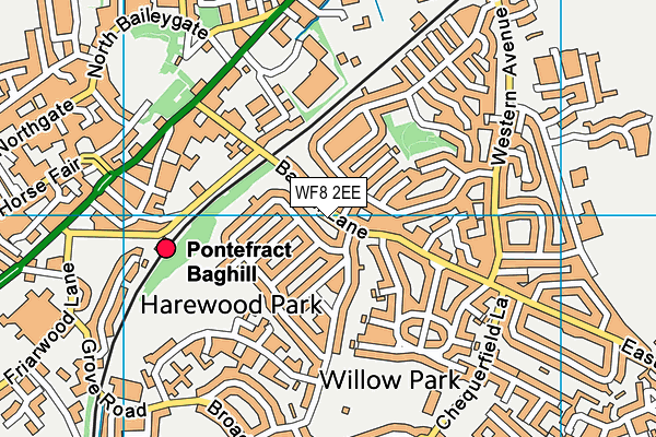 WF8 2EE map - OS VectorMap District (Ordnance Survey) WF8 2EE map - OS VectorMap District (Ordnance Survey)